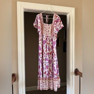 *SOLD* In Loom Midi Dress in Fuschia